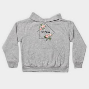 Floral Geometric "I Need a Nap" Funny Shirt Kids Hoodie